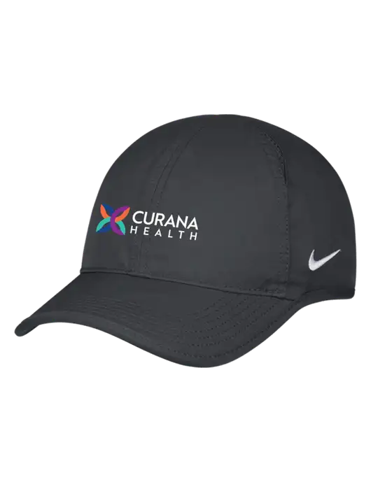 Nike Charcoal Featherlight Cap w/Curana Health Logo