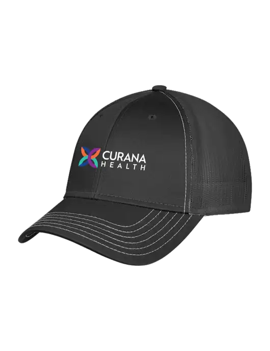 Charcoal Grey Mesh Trucker Cap Snap Back w/Curana Health Logo