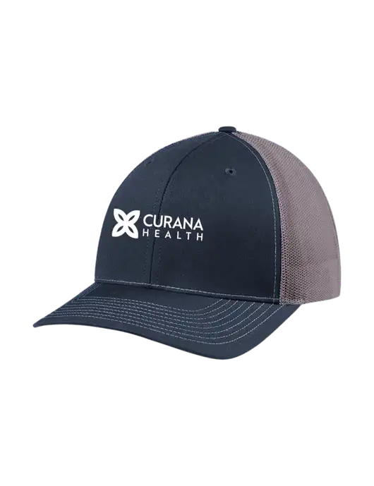 Richardson Adjustable Snapback Original 112 Trucker Cap Navy w/Charcoal Mesh w/Curana Health Logo