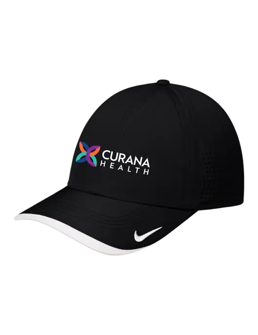 Nike Black/White Dri-FIT Perforated Performance Cap w/Curana Health Logo
