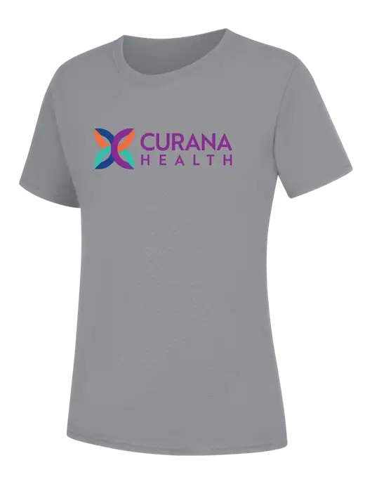 Womens Light Grey Heather Core Blend Tee w/Curana Health Logo