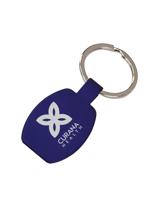 Royal Laserable Rounded Rectangle Keychain w/Curana Health Logo