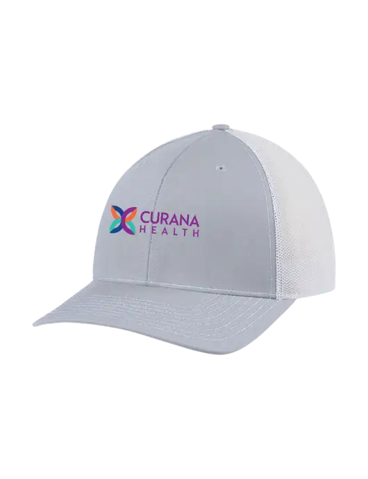 Richardson Adjustable Snapback Original 112 Trucker Cap Light Heather Grey w/White Mesh w/Curana Health Logo