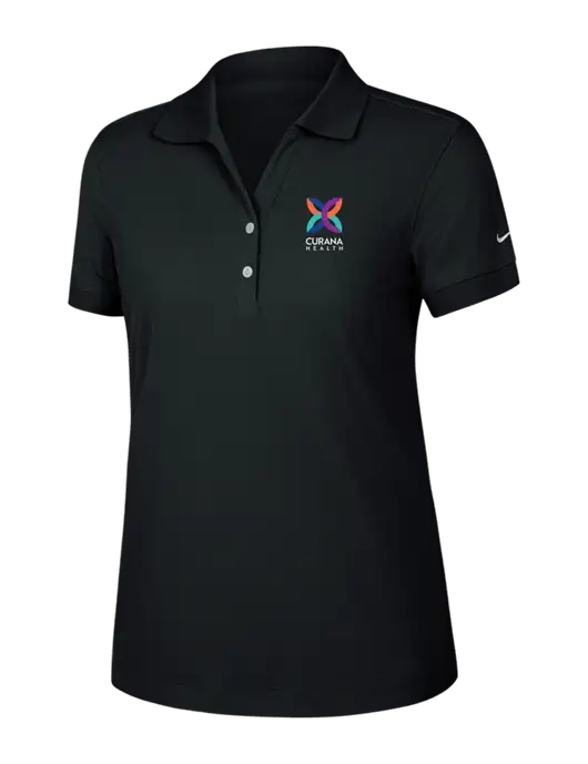 Nike Womens Dri-FIT Classic Black Polo w/Curana Health Logo