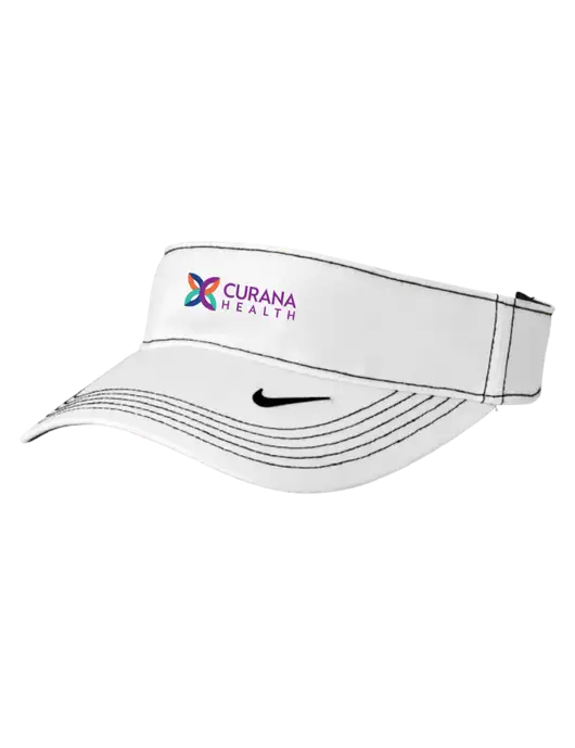 Nike White Dri-FIT Ace Visor w/Curana Health Logo