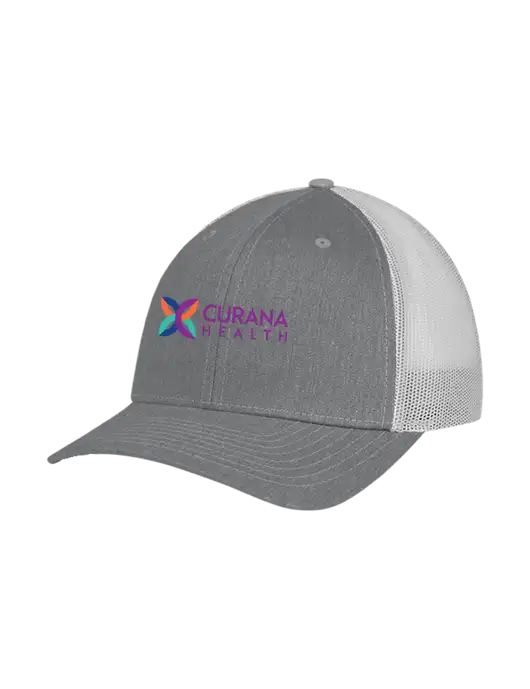Richardson Adjustable Snapback Original 112 Trucker Cap Heather Grey w/Light Grey Mesh w/Curana Health Logo
