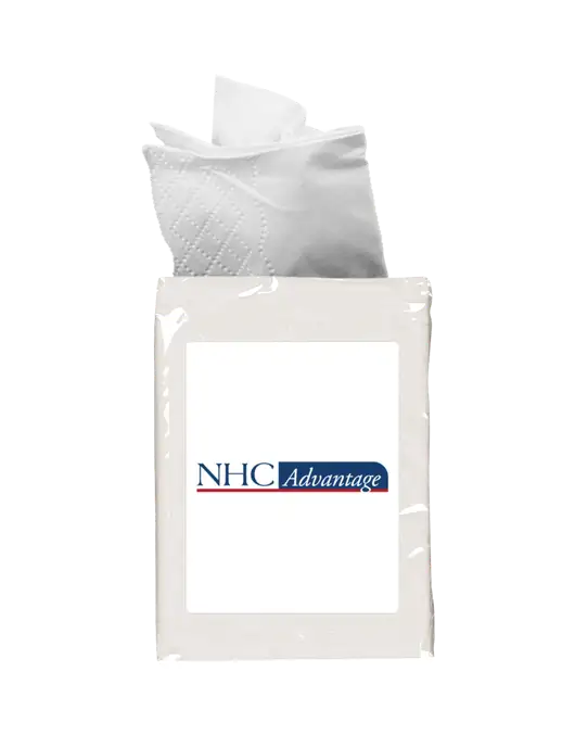 White Mini Tissue Packet w/NHC Advantage Logo