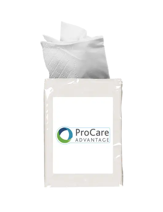 White Mini Tissue Packet w/ProCare Advantage Logo