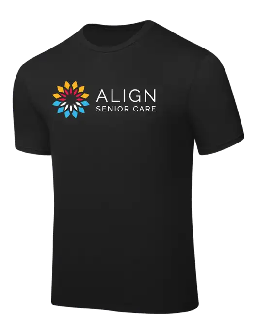 Black PosiCharge Competitor Tee w/Align Senior Care Logo