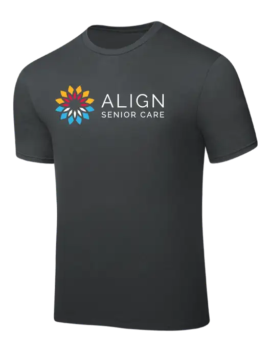 Dark Grey PosiCharge Competitor Tee w/Align Senior Care Logo