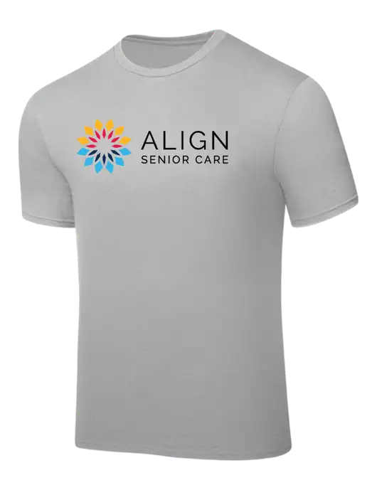 Silver PosiCharge Competitor Tee w/Align Senior Care Logo