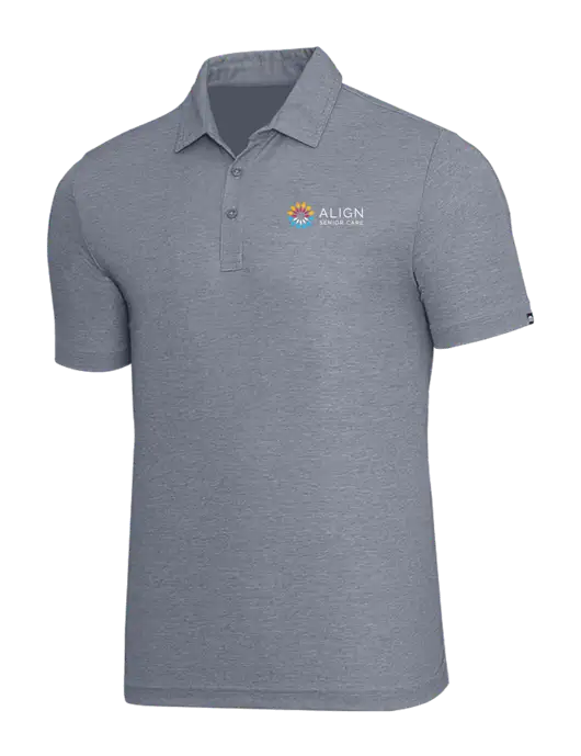 TravisMathew Navy Heather Oceanside Polo w/Align Senior Care Logo