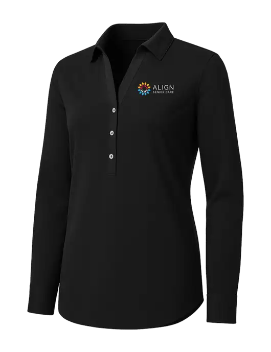 Womens Black City Stretch Shirt w/Align Senior Care Logo