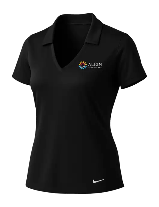 NIKE Black Womens Dri-Fit Vertical Mesh Polo w/Align Senior Care Logo