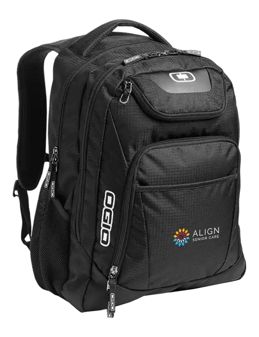 OGIO Black/Silver Excelsior Laptop Backpack w/Align Senior Care Logo