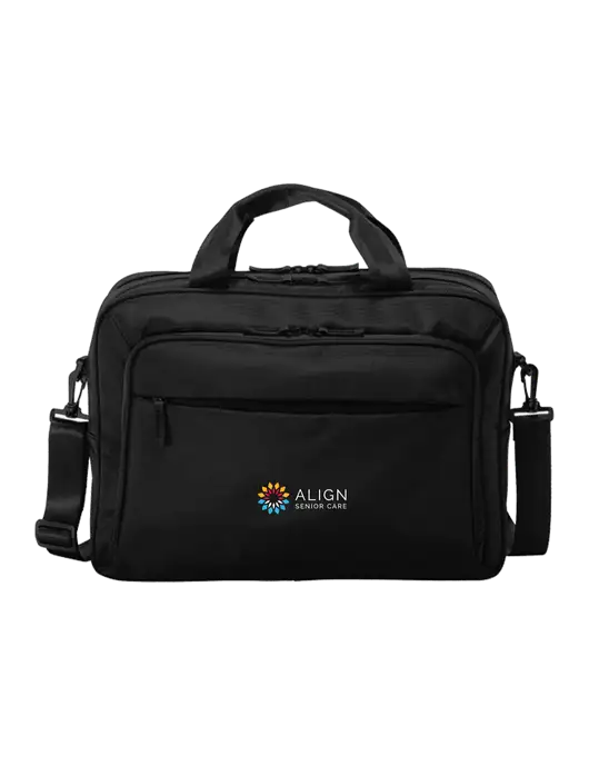 Travel Exec Black Laptop Briefcase w/Align Senior Care Logo
