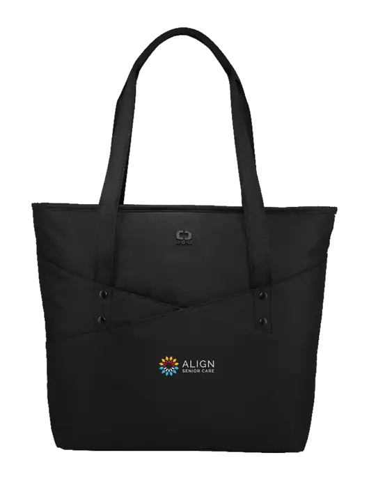 OGIO Black Downtown Tote 
 w/Align Senior Care Logo