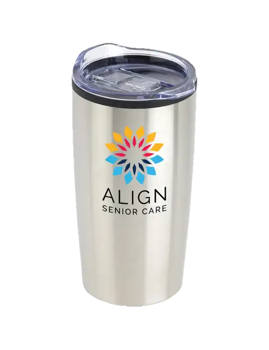 Olympus Silver 20 oz Tumbler w/Align Senior Care Logo
