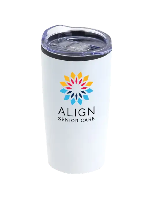 Olympus White 20 oz Tumbler w/Align Senior Care Logo