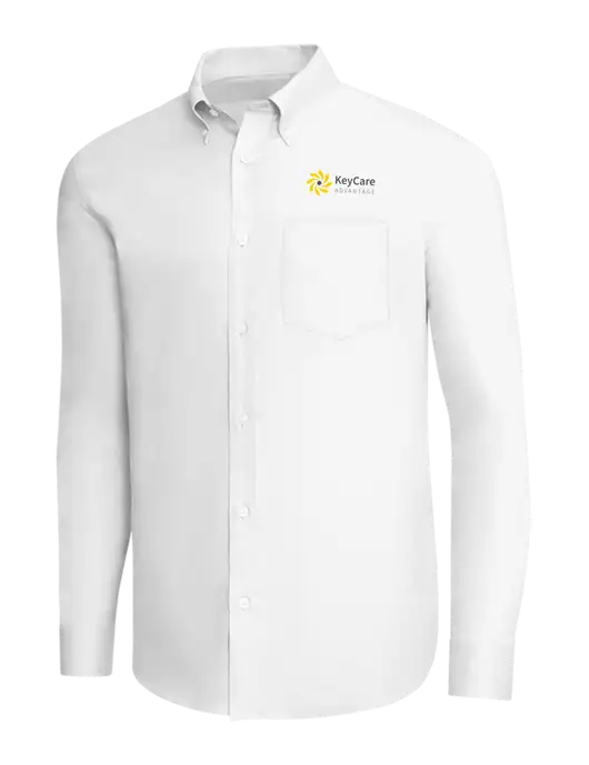 Brooks Brothers White Wrinkle-Free Stretch Pinpoint Shirt w/KeyCare Advantage Logo