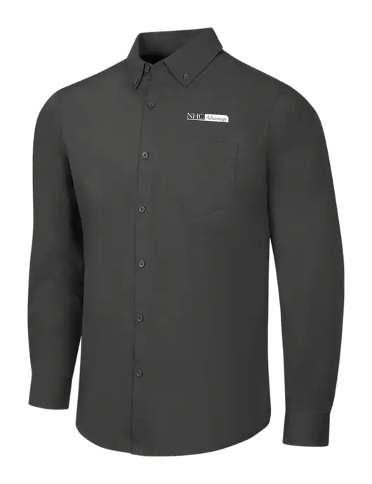 Dark Grey Long Sleeve Carefree Poplin Shirt w/NHC Advantage Logo