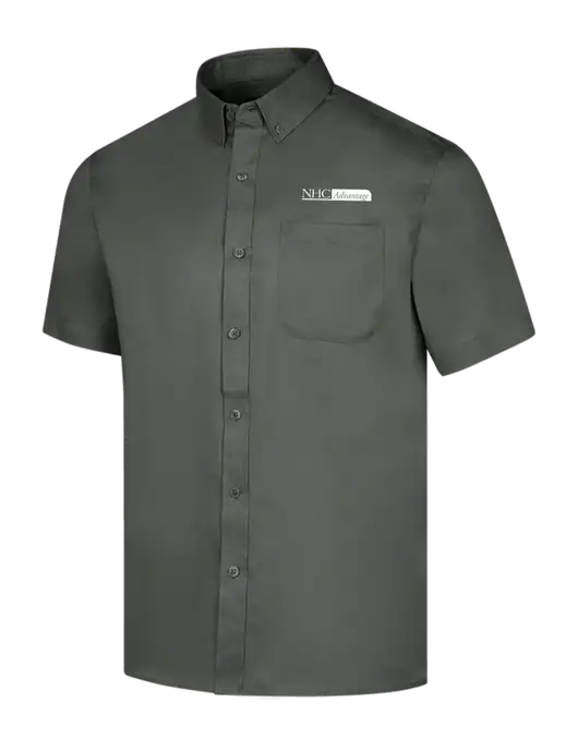 Short Sleeve Dark Grey Superpro React Twill Shirt w/NHC Advantage Logo