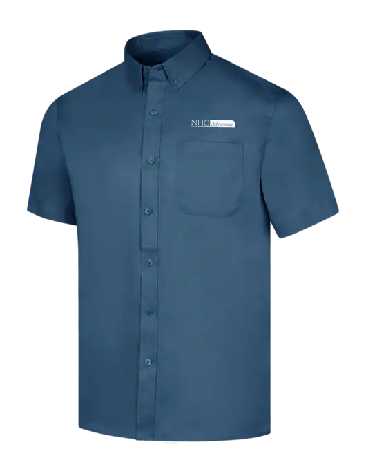 Short Sleeve Light Navy Superpro React Twill Shirt w/NHC Advantage Logo