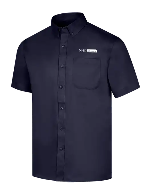 Short Sleeve Navy Superpro React Twill Shirt w/NHC Advantage Logo