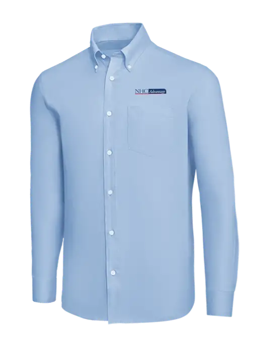 Brooks Brothers Light Blue Wrinkle-Free Stretch Nailhead Shirt w/NHC Advantage Logo
