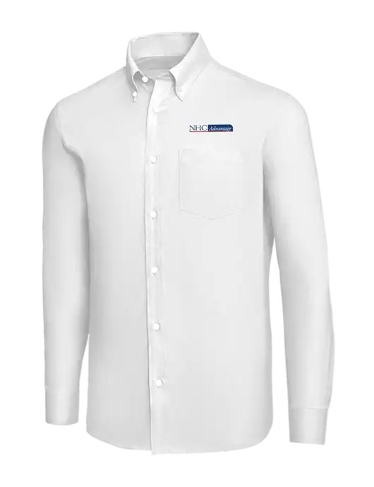 Brooks Brothers White Wrinkle-Free Stretch Nailhead Shirt w/NHC Advantage Logo