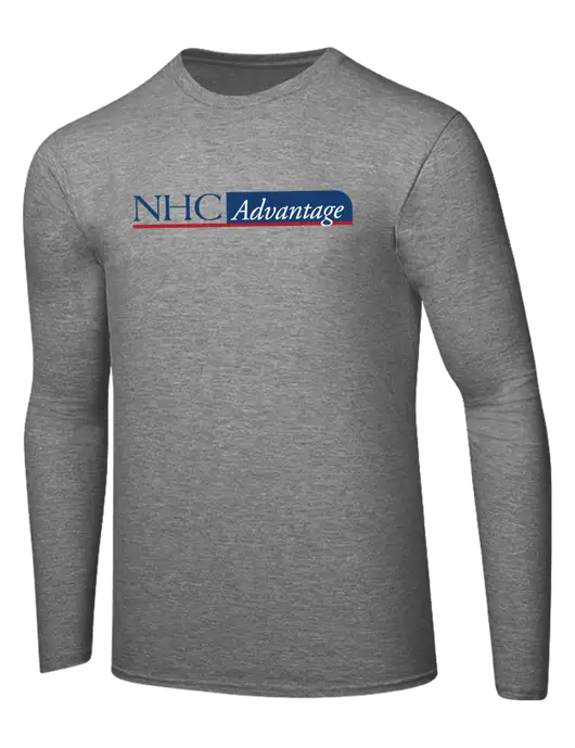 Ring Spun Light Heather Grey 4.5 oz Long Sleeve T-Shirt w/NHC Advantage Logo
