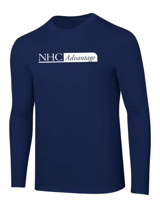 Ring Spun Navy 4.5 oz Long Sleeve T-Shirt w/NHC Advantage Logo