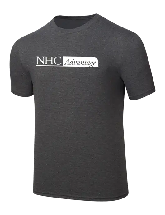 Simply Soft Heathered Charcoal 4.5oz  Poly/Combed Ring Spun Cotton T-Shirt w/NHC Advantage Logo