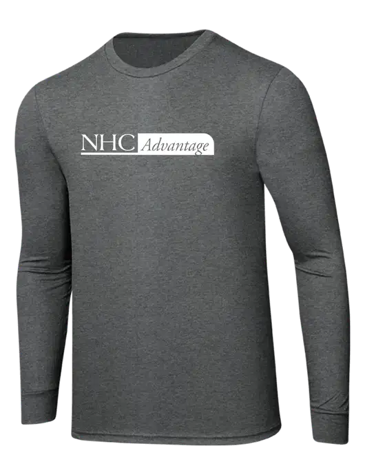Simply Soft Long Sleeve Medium Grey Frost 4.5 oz, Poly/Combed Ring Spun Cotton T-Shirt w/NHC Advantage Logo