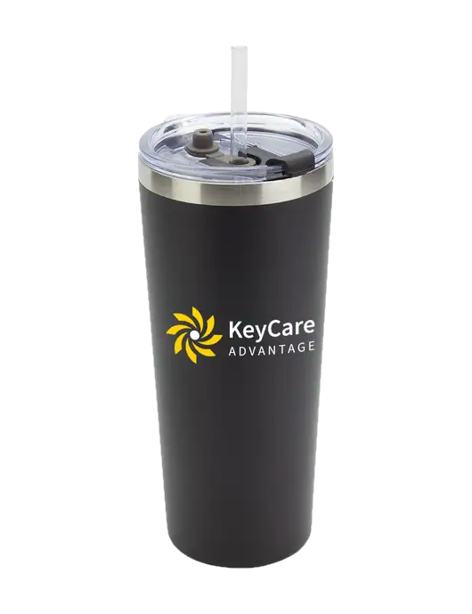 Brighton Black 20 oz Insulated Tumbler & Straw w/KeyCare Advantage Logo