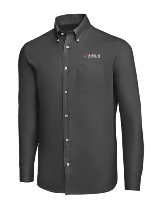 Brooks Brothers Dark Grey Wrinkle-Free Stretch Nailhead Shirt w/Perennial Advantage Logo
