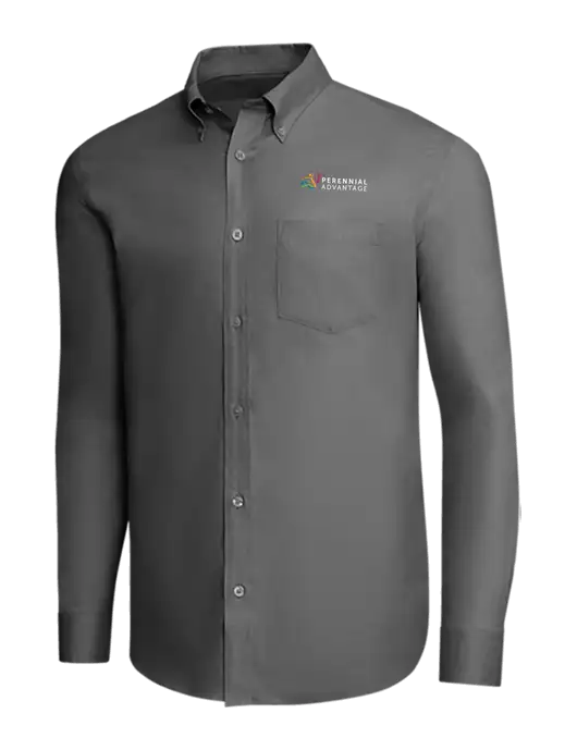 Brooks Brothers Dark Grey Wrinkle-Free Stretch Pinpoint Shirt w/Perennial Advantage Logo