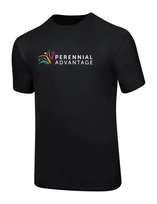 Ring Spun Jet Black 4.5 oz T-Shirt w/Perennial Advantage Logo
