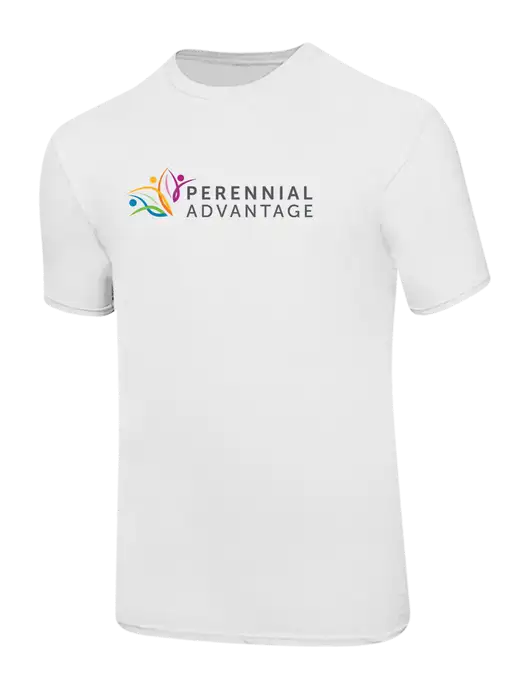 Ring Spun White 4.5 oz T-Shirt w/Perennial Advantage Logo