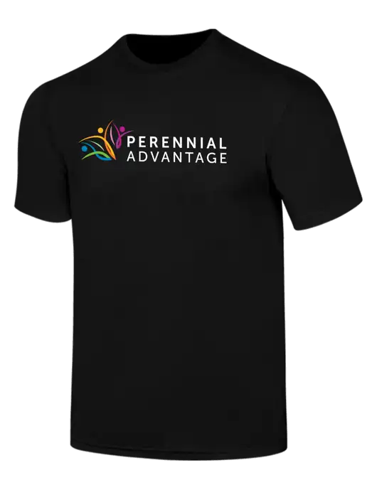 Simply Soft Black 4.5oz  Poly/Combed Ring Spun Cotton T-Shirt w/Perennial Advantage Logo