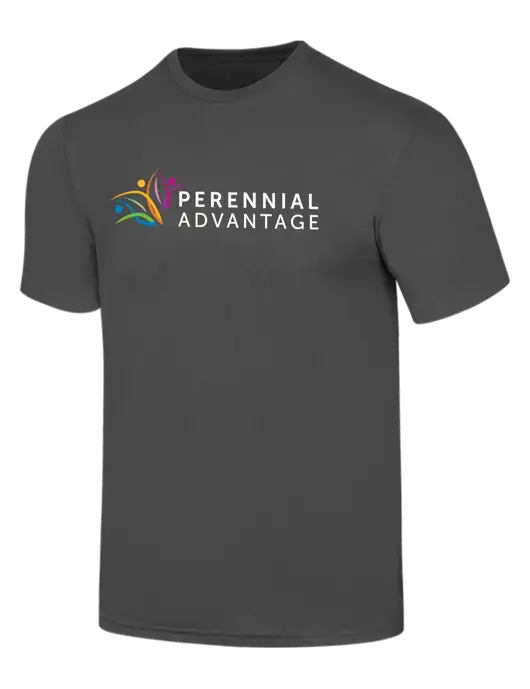 Simply Soft Charcoal 4.5oz  Poly/Combed Ring Spun Cotton T-Shirt w/Perennial Advantage Logo