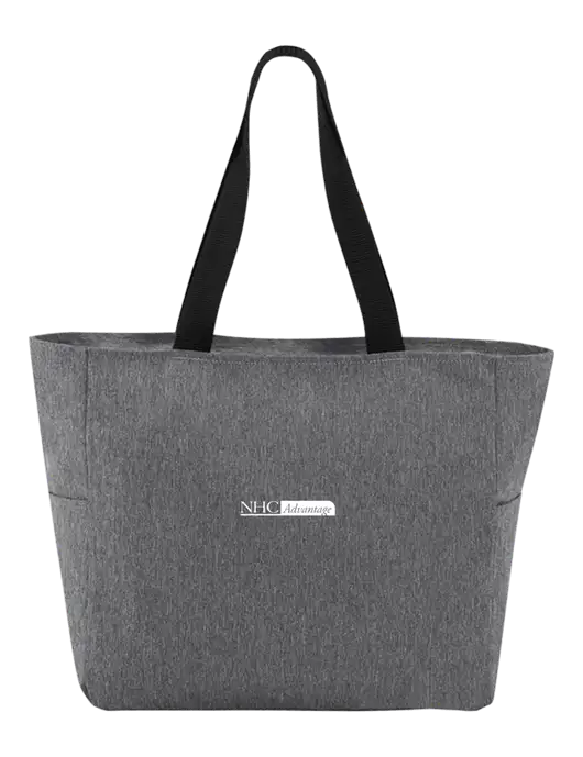Everyday Heather Grey Zip Tote  w/NHC Advantage Logo