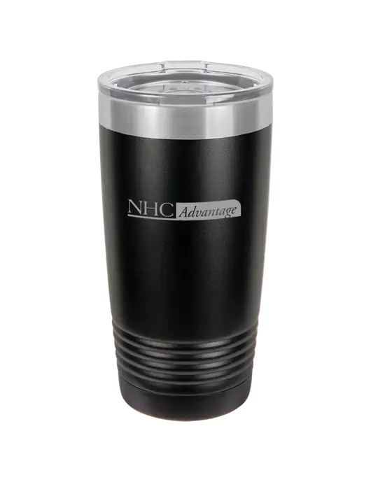 Polar Camel 20 oz Powder Coated Black Vacuum Insulated Tumbler w/NHC Advantage Logo