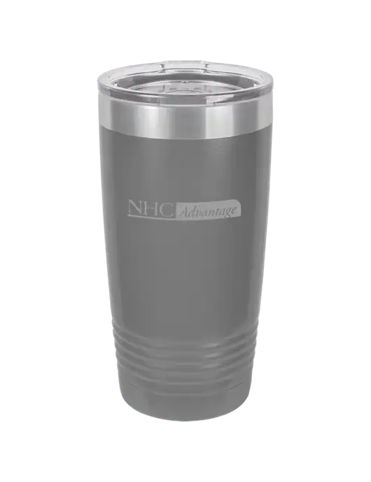 Polar Camel 20 oz Powder Coated Grey Vacuum Insulated Tumbler  w/NHC Advantage Logo