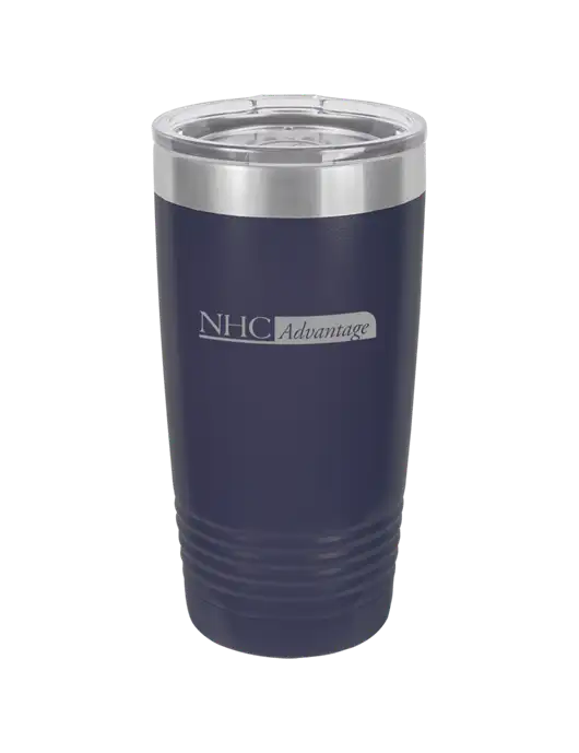 Polar Camel 20 oz Powder Coated Navy Vacuum Insulated Tumbler w/NHC Advantage Logo