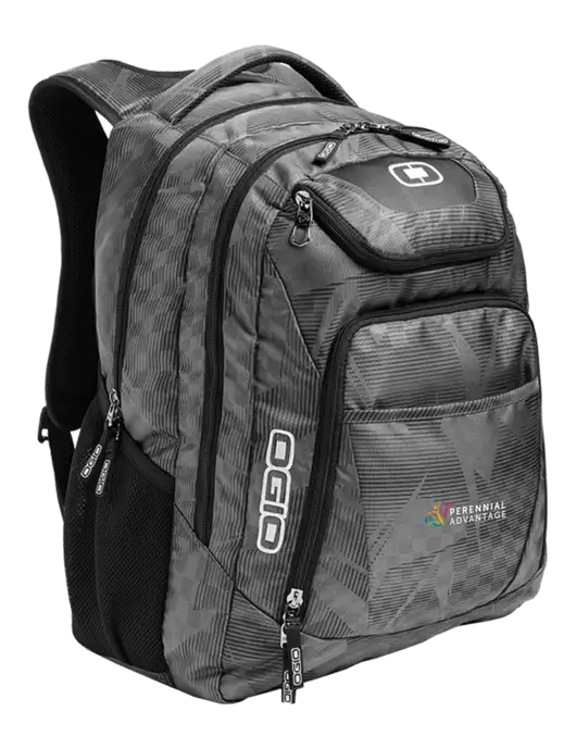 OGIO Race Day Silver Excelsior Laptop Backpack w/Perennial Advantage Logo