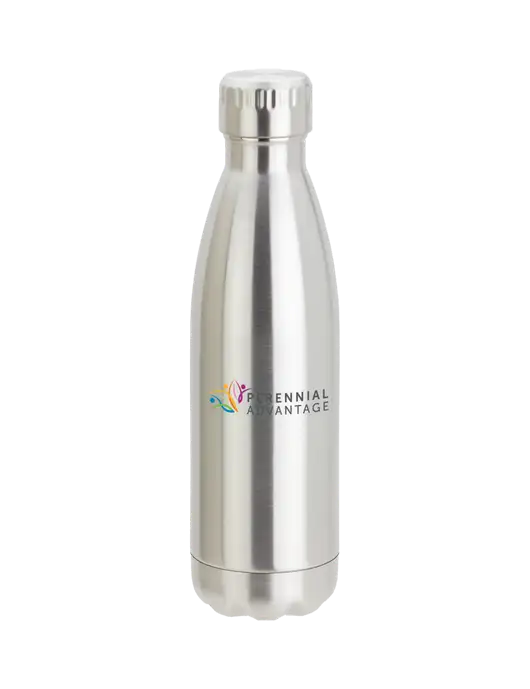 City Go Silver 17 oz Insulated Bottle w/Perennial Advantage Logo