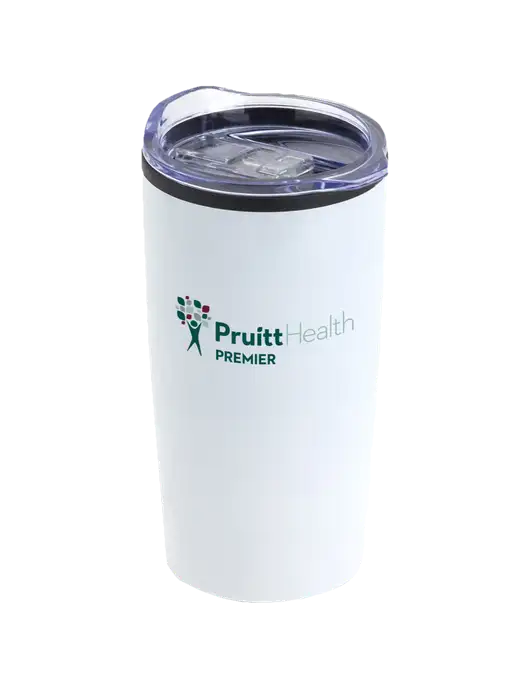 Olympus White 20 oz Tumbler w/PruittHealth Logo