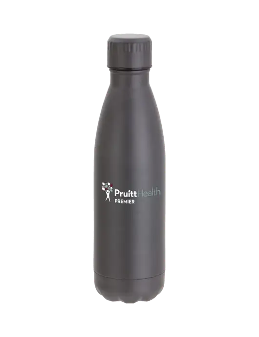 City Go Matte Charcoal 17 oz Insulated Bottle w/PruittHealth Logo