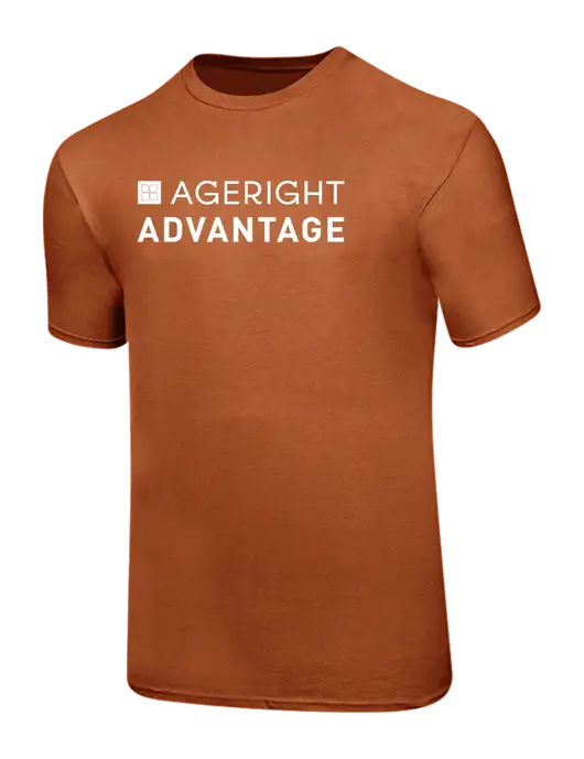 Ring Spun Burnt Orange 4.5 oz T-Shirt w/Ageright Advantage Logo